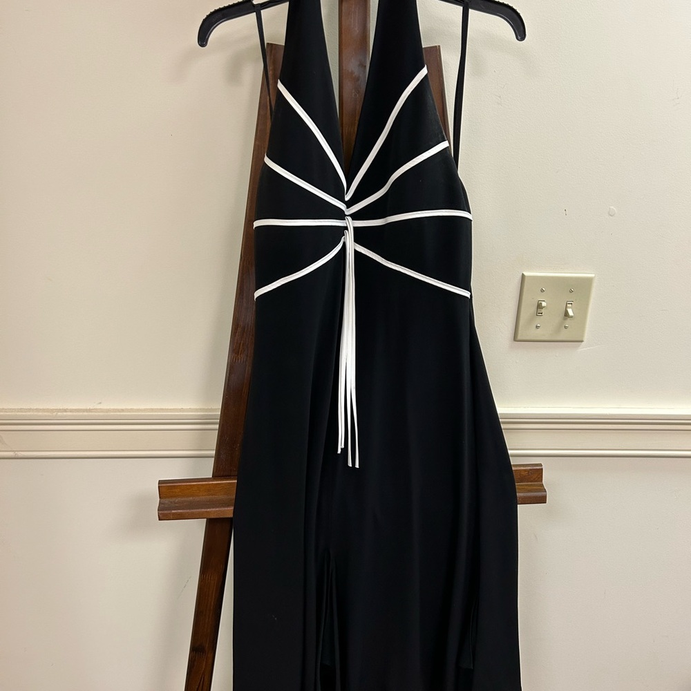 Cache Black and White Backless Dress